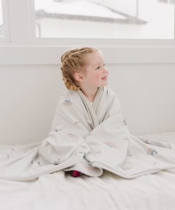 Toddler Blanket, 4 Season Merino Wool & Organic Cotton Blanket, 52.5 x 40, Rainbow