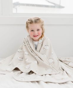 4 Season Stroller Merino Wool & Organic Cotton Baby Blanket, 40 x 31.5, Sheep