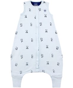 4 Season Baby Sleep Bag with Feet, Merino Wool & Organic Cotton, Panda