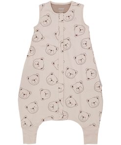 4 Season Baby Sleep Bag with Feet, Merino Wool & Organic Cotton, Teddy Bear