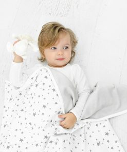 Imperfect Toddler Blanket, 4 Season Merino Wool & Organic Cotton Blanket, 52.5 x 40, Star White