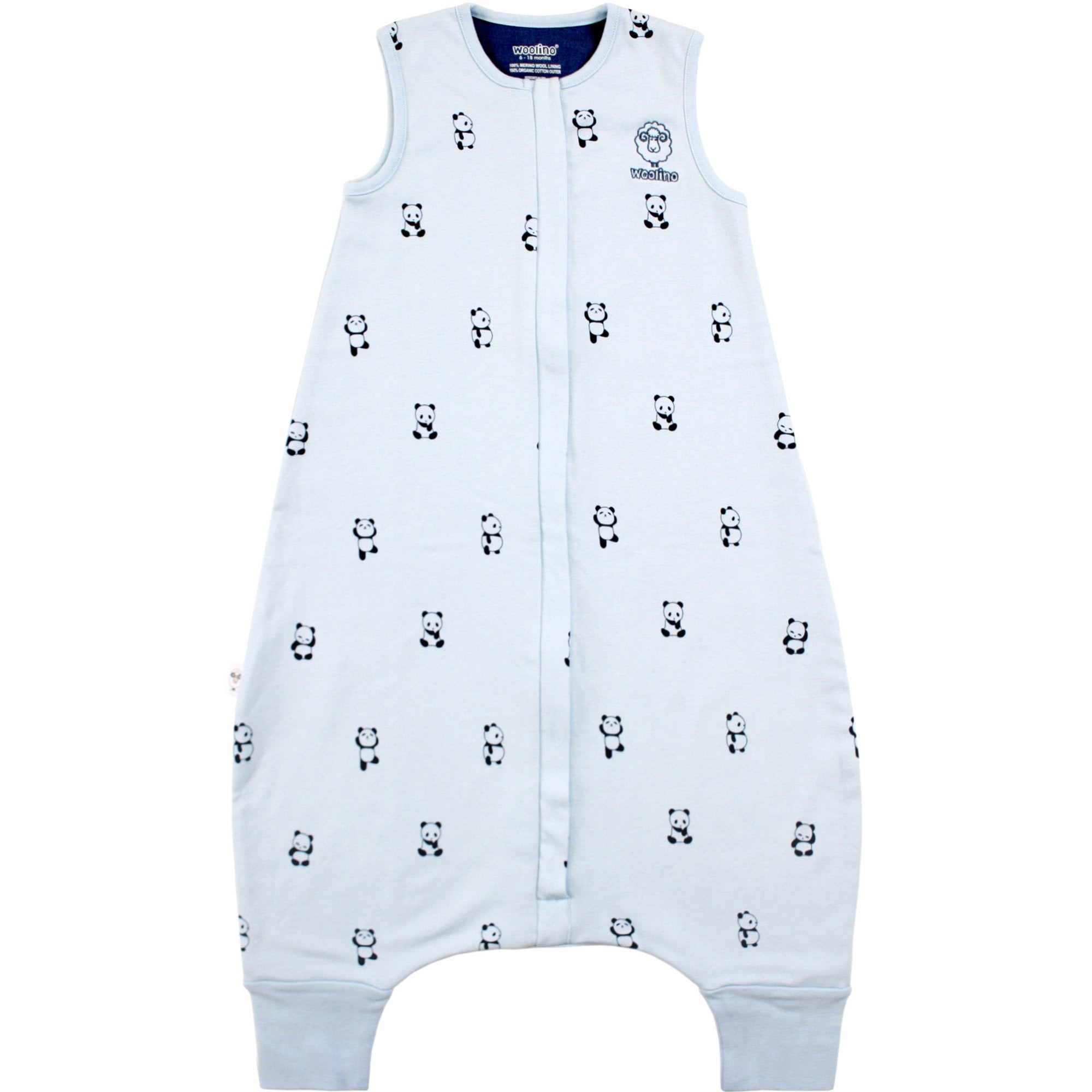 Imperfect 4 Season Baby Sleep Bag with Feet, Merino Wool & Organic Cotton, Panda