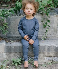 Kids Merino Wool Base Layer, Long Sleeve Top, Storm Gray