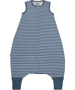 4 Season Baby Sleep Bag with Feet, Merino Wool & Organic Cotton, Navy Blue