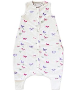 4 Season Baby Sleep Bag with Feet, Merino Wool & Organic Cotton, Butterfly