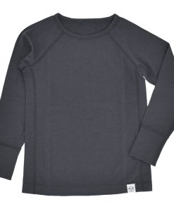 Imperfect Kids Merino Wool Base Layer, Long Sleeve Top, Storm Gray