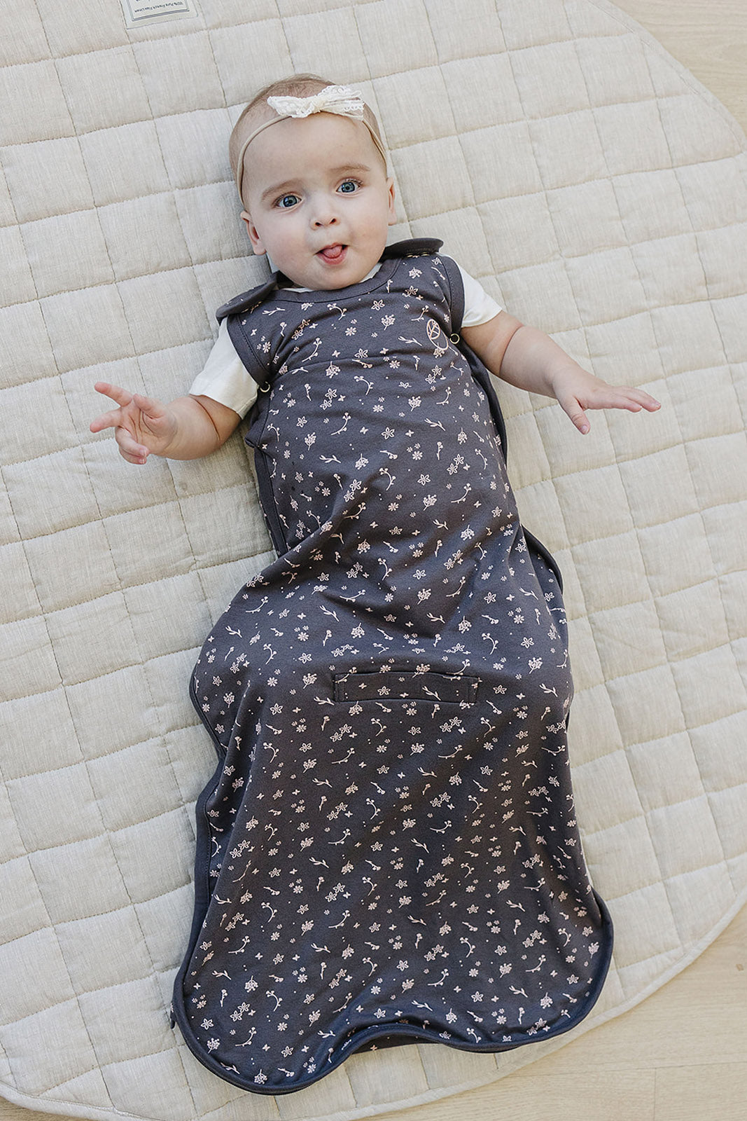 Imperfect Ecolin Adjustable Baby Sleep Bag, Organic Cotton, Universal Size: 2 Months - 2 Years, Small Flower - Image 2