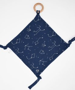 Lovey, Merino Wool and Organic Cotton with Removable Teething Ring, Night Sky?