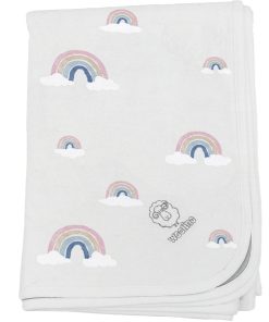 Imperfect Toddler Blanket, 4 Season Merino Wool & Organic Cotton Blanket, 52.5 x 40, Rainbow