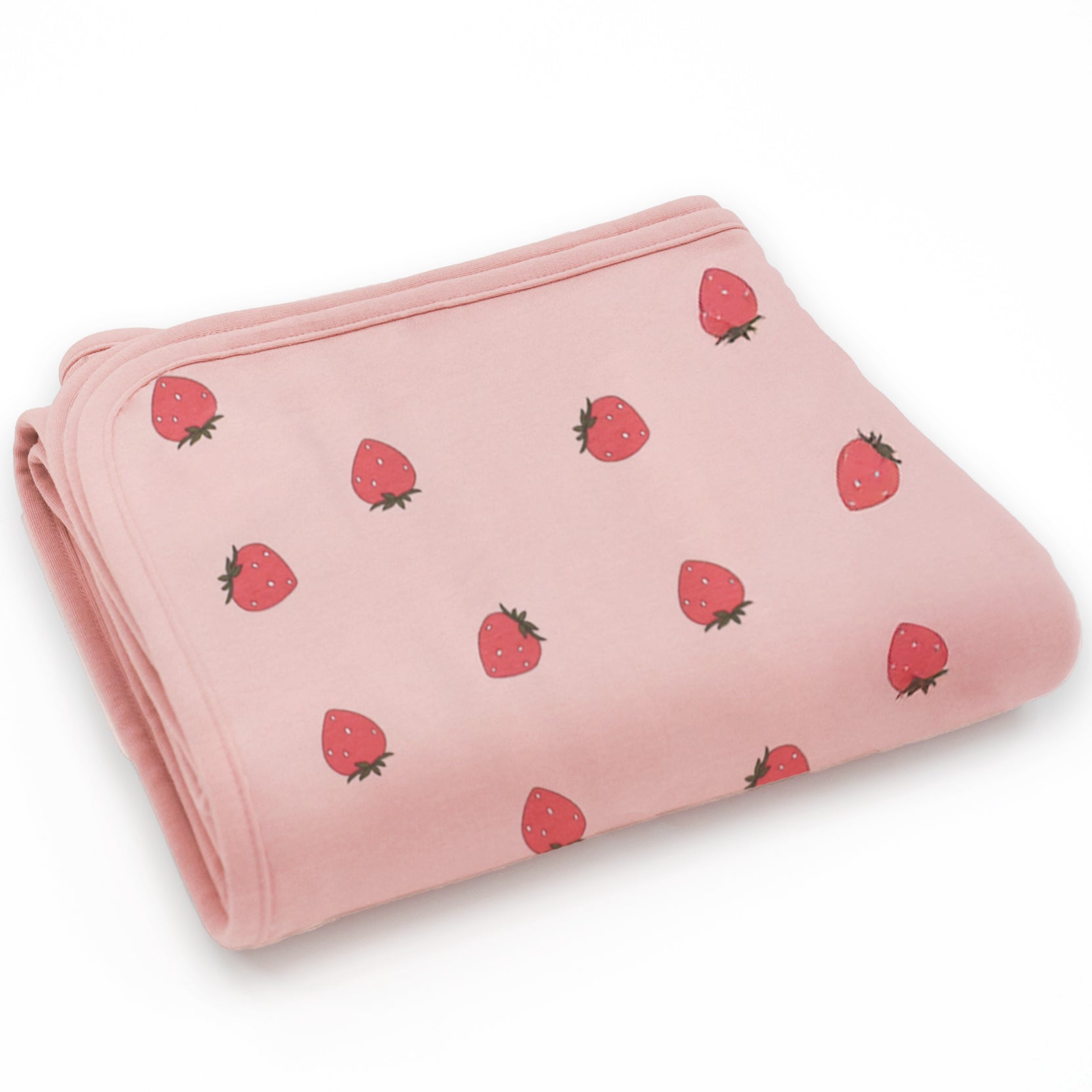Toddler Blanket, 4 Season? Merino Wool & Organic Cotton Blanket, 52.5 x 40, Strawberry