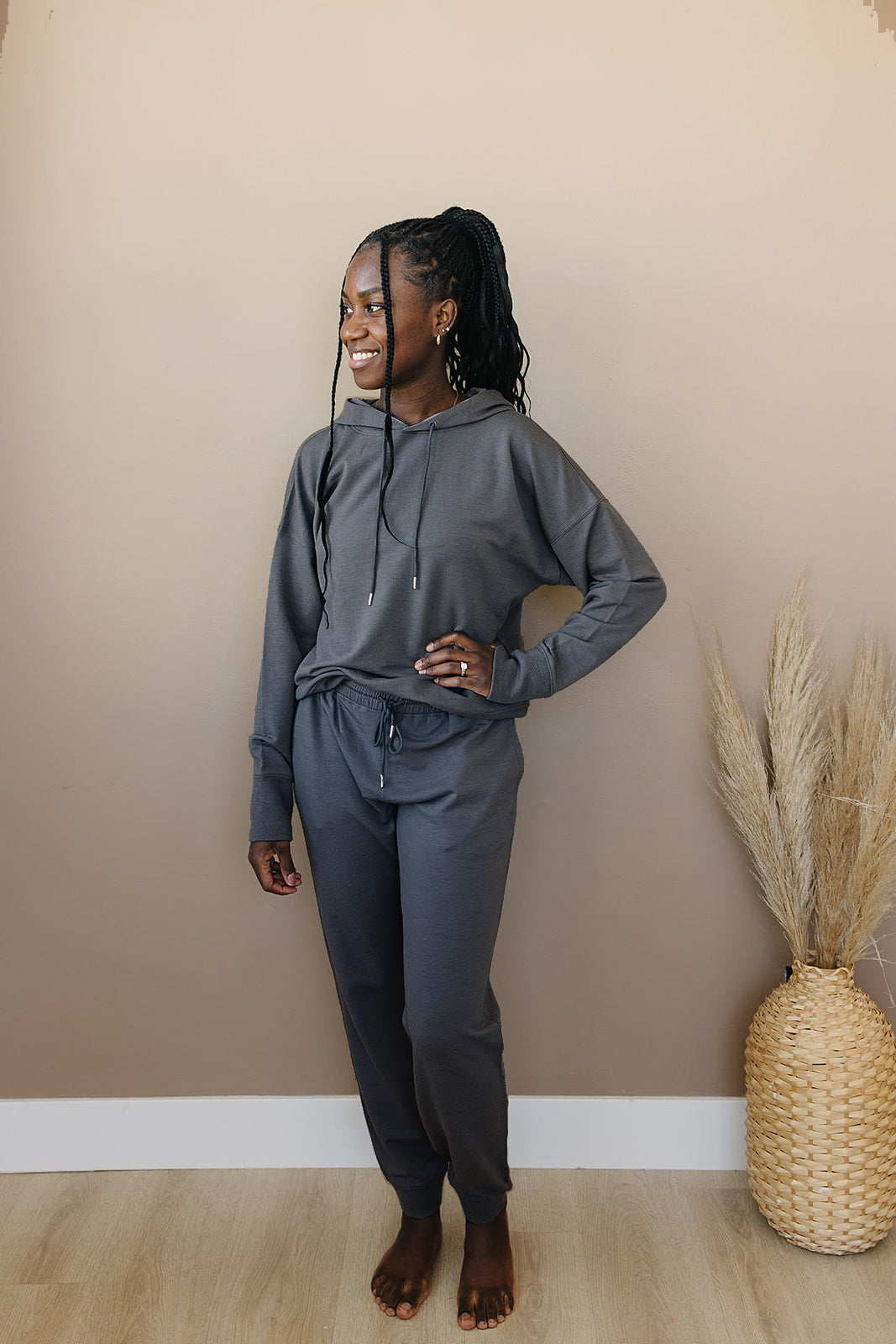 Women's Merino Wool Jogger, Storm Gray - Image 3