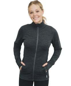 Women's Merino Natural Fleece Full-Zip Jacket, Charcoal Gray
