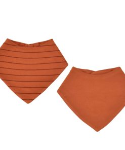 Bandana Bib Set, Merino Wool & Organic Cotton, Set of 2, Terracotta