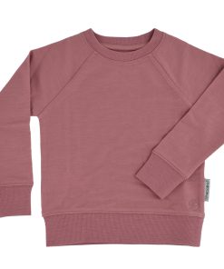 Kids Merino Wool Crew Neck Sweatshirt, Mauve Pink