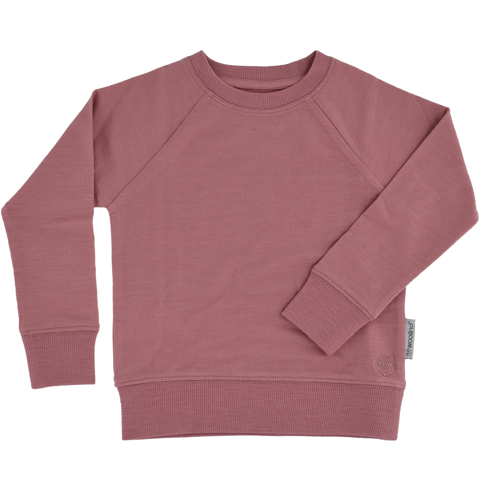 Kids Merino Wool Crew Neck Sweatshirt, Mauve Pink