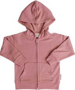 Kids Merino Wool Hoodie, Mauve Pink