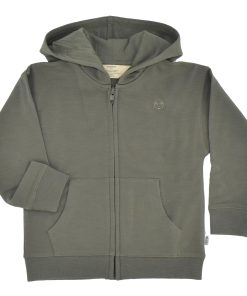Kids Merino Wool Hoodie, Olive