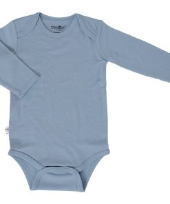 Baby Bodysuit, Long Sleeve, Merino Wool, Blue