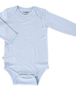 Imperfect Baby Bodysuit, Long Sleeve, Merino Wool, Blue